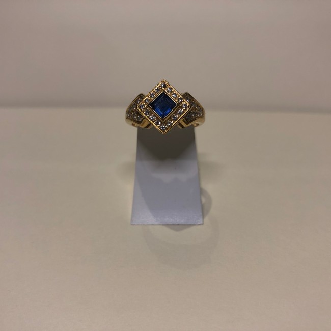 Bague saphir et diamants or 750 