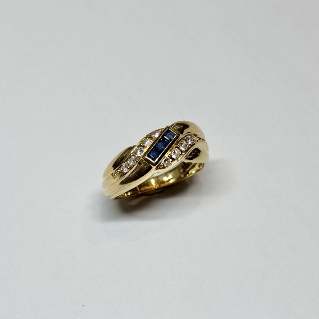 Bague Saphirs & Diamants, or 750 