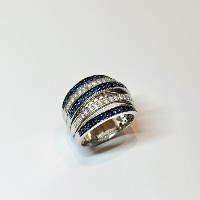 Bague Saphirs, or 750