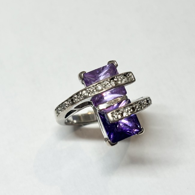 Bague violette, arg 925