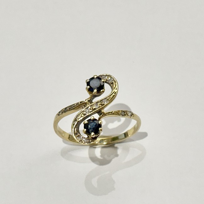 Bague Vous & Moi Saphirs, or 750, REF 260190