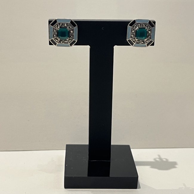 Boucles d'oreilles argent 925 agates vertes