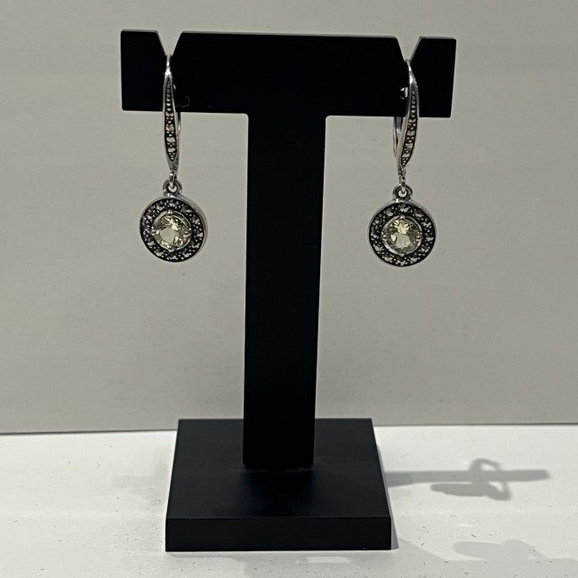 Boucles d'oreilles argent 925 quartz limon