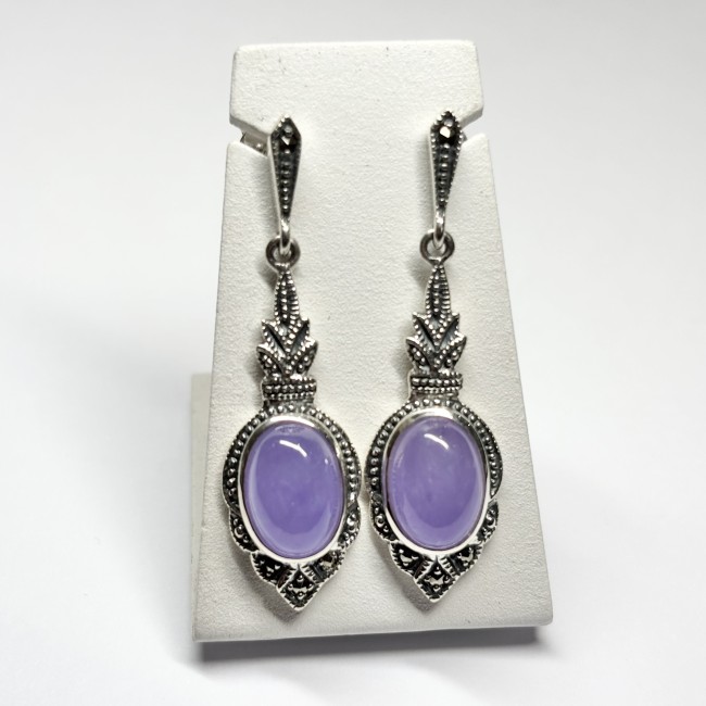 Boucles d'oreilles Jade lavande, arg 925