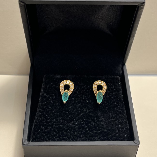 Boucles d'oreilles or 750 emeraudes