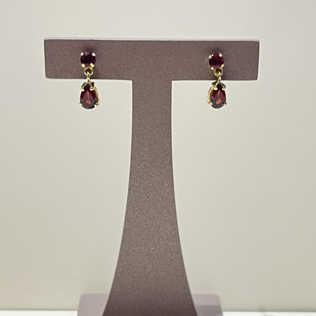 Boucles d'oreilles or 750 grenats