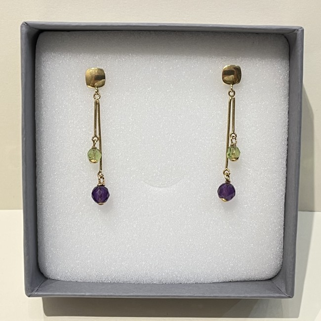 Boucles d'oreilles pendantes or 750 