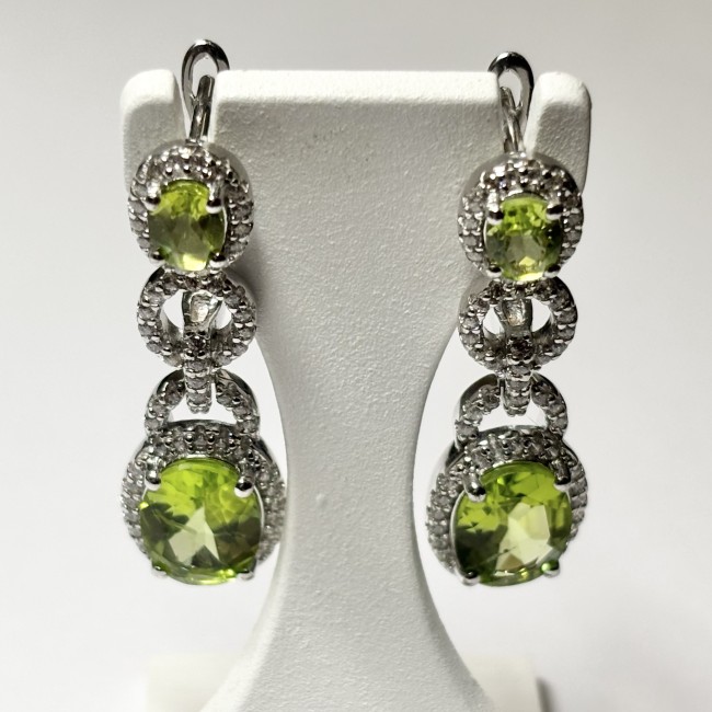 Boucles d'oreilles Peridot & Oz, arg 925