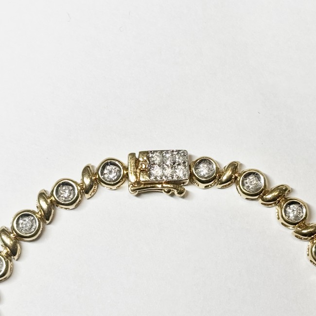 Bracelet diamants, 18,5cm,  or 750