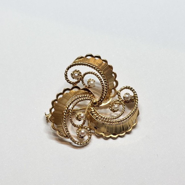 Broche Perles, or 750