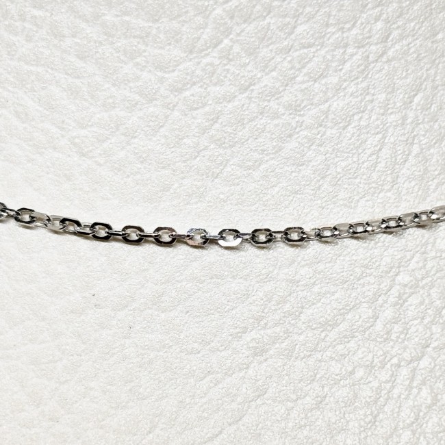 Chaîne maille forçat, 45 cm, or blanc 750