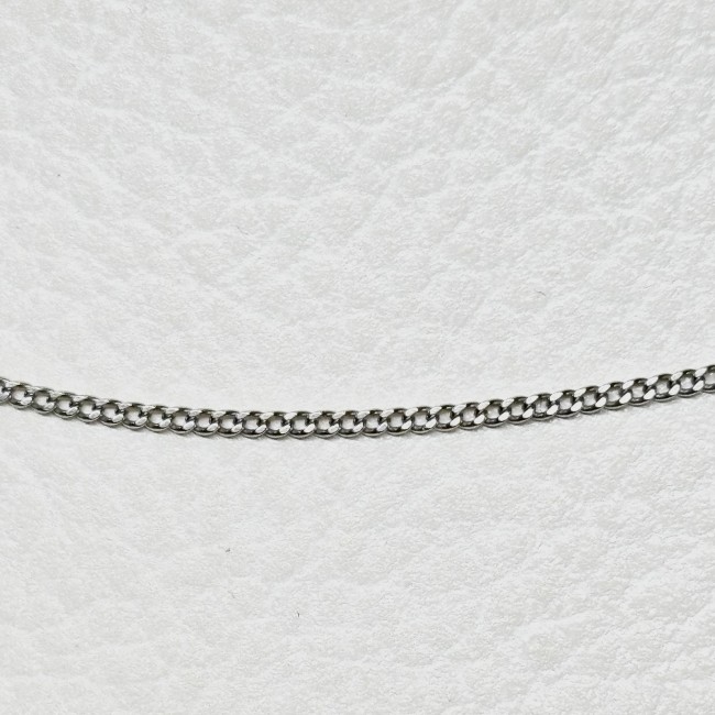 Chaîne maille gourmette, 40cm, or blanc 750