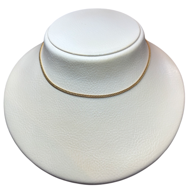 Chaîne maille gourmette, 45 cm, or 750
