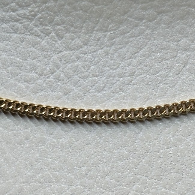 Chaîne maille gourmette, 45 cm, or 750