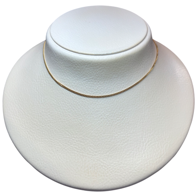 Chaîne maille gourmette, 45 cm, or 750