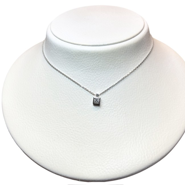 Collier carré Diamants, or 750