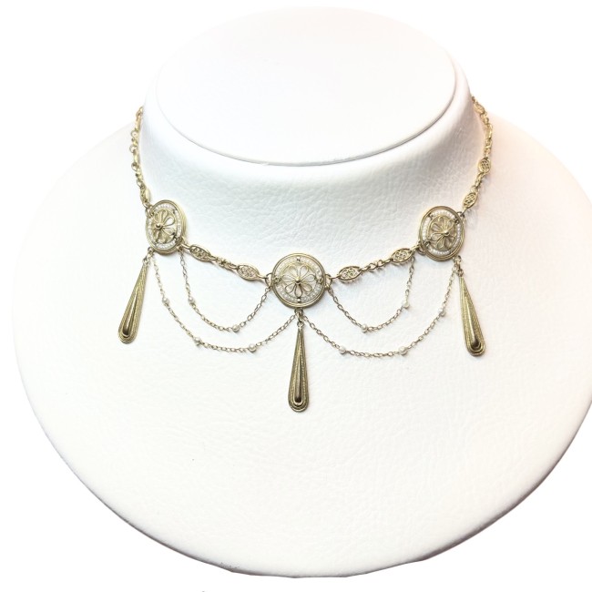 Collier Draprerie & Perles, or 750