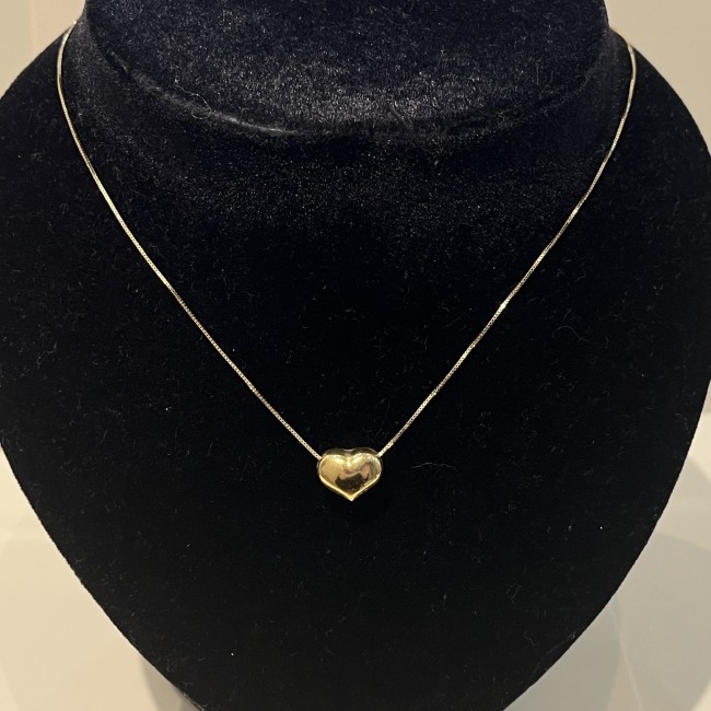 Collier or 750 coeur