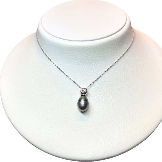 Collier Perle de Tahiti & Diamants, or 750