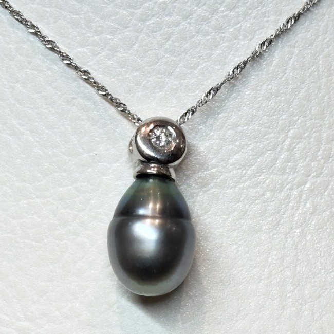 Collier Perle de Tahiti & Diamants, or 750