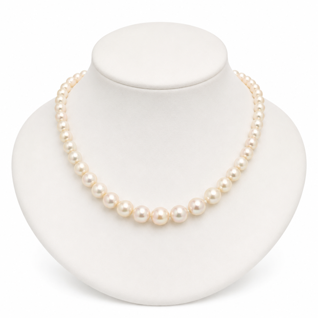 Collier Perles & fermoir or jaune 750