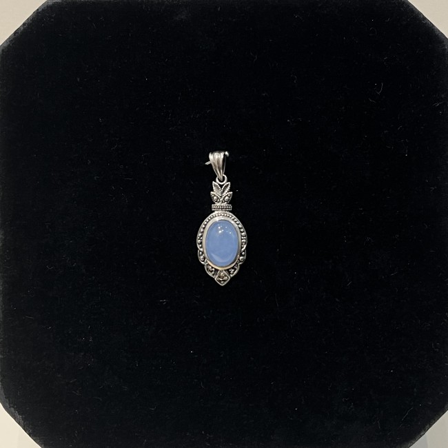 Pendentif argent 925 jade lavande