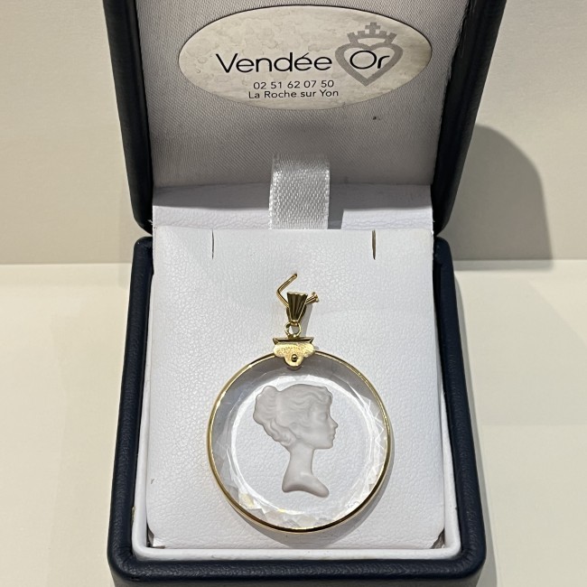 Pendentif or 750 cristal