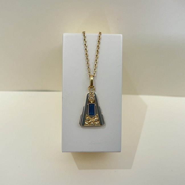Pendentif or jaune 750 & saphir 