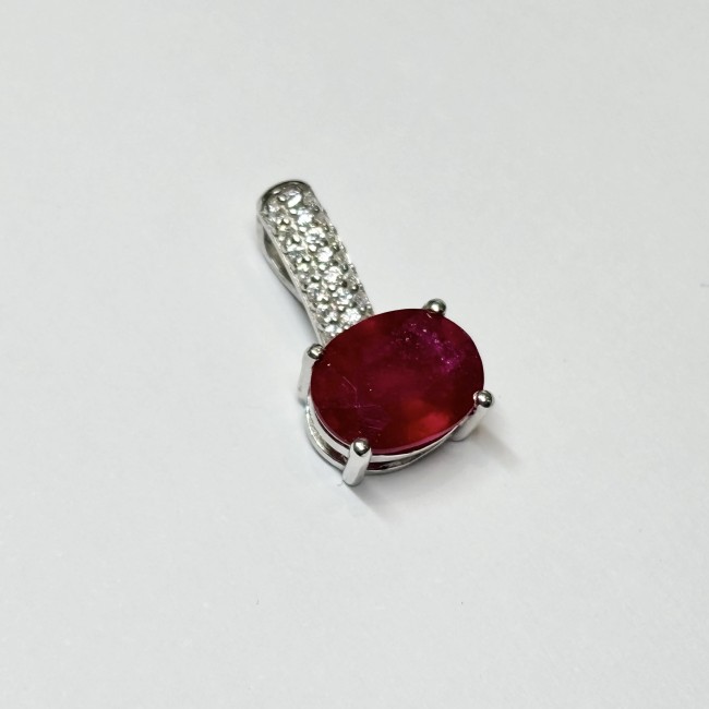 Pendentif Rubis & Oz, arg 925