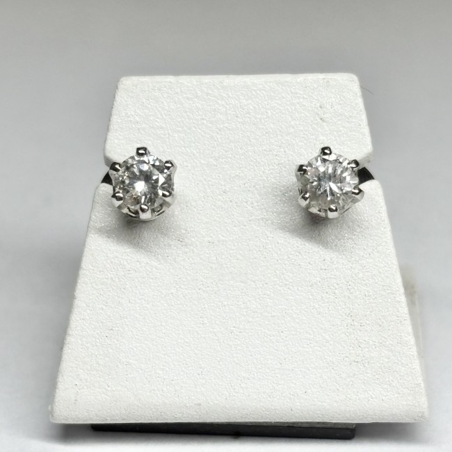 Puces d'oreilles diamants 0,12cts, or 750