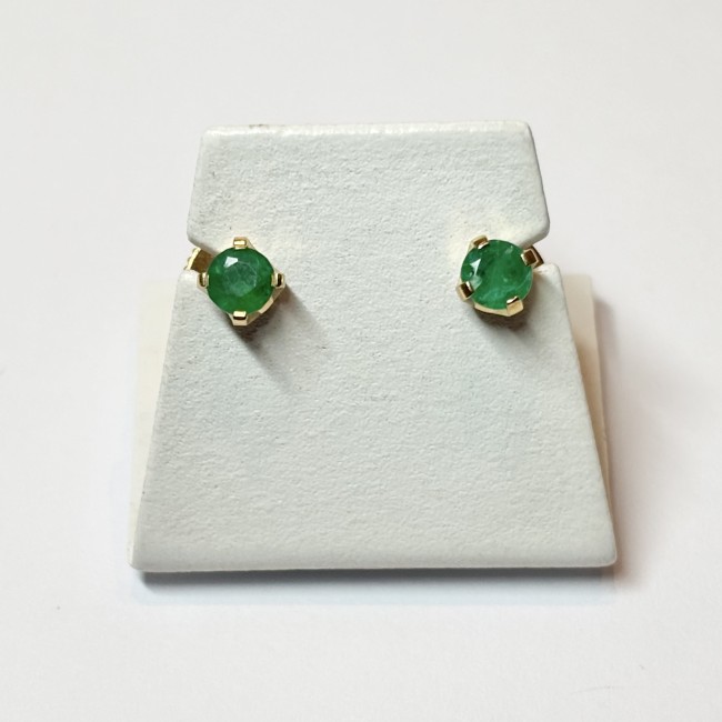 Puces d'oreilles Emeraudes, or 750