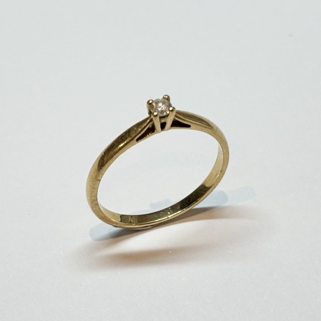 Solitaire diamant, or 750