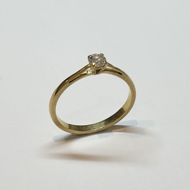 Solitaire diamant, or 750