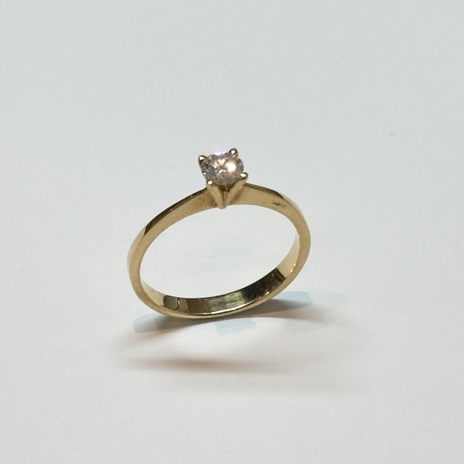 Solitaire diamant, or 750