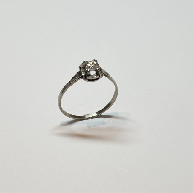 Solitaire diamant, or blanc 750