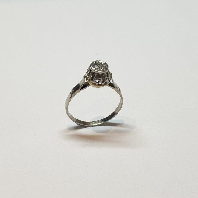 Solitaire diamant, or blanc 750